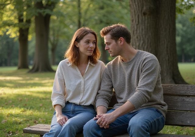 Een man en vrouw zitten dicht bij elkaar voor Sexcontact in Overijssel