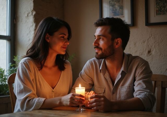 Een stel in intiem restaurant geniet svan Sexcontact in Flevoland